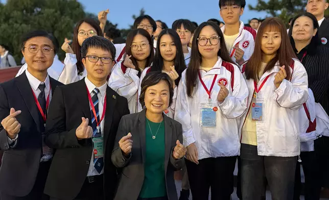 "Salute to the National Flag" Hong Kong and Macao Youth Flag-Raising Teams' Beijing Visit Delegation attends flag-raising ceremony at Tiananmen Square Source: HKSAR Government Press Releases