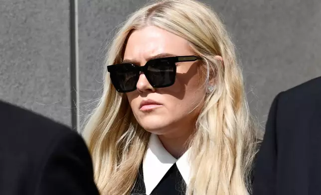 FILE - Erika Kirk leaves the Fourth District Courthouse, July 6, 2026, in Provo, Utah, after a hearing for Tyler Robinson, who is accused in the fatal shooting of Charlie Kirk. (AP Photo/Marielle Scott, File)