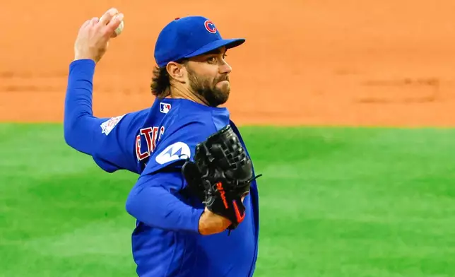 Chicago Cubs pitcher David Peterson delivers during the first inning of the second baseball game of a doubleheader against the Boston Red Sox, Friday, Sept. 25, 2026, in Boston. (AP Photo/Greg M. Cooper)
