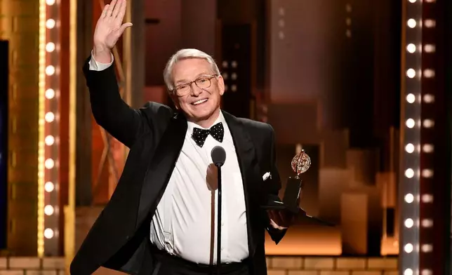FILE - Bob Mackie accepts the award for best costume design of a musical for "The Cher Show" at the 73rd annual Tony Awards in New York on June 9, 2019. (Photo by Charles Sykes/Invision/AP, File)