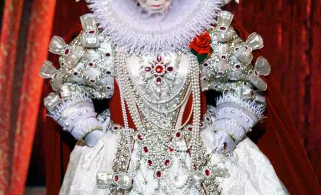 FILE - Host Whoopi Goldberg appears as Queen Elizabeth, in a Bob Mackie costume, during the 71st Annual Academy Awards in Los Angeles on March 21, 1999. (AP Photo/Eric Draper, File)