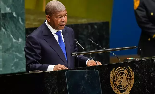Angola's President João Lourenço speaks during the 81st session of the United Nations General Assembly at United Nations headquarters, Tuesday, Sept. 22, 2026. (AP Photo/Yuki Iwamura)