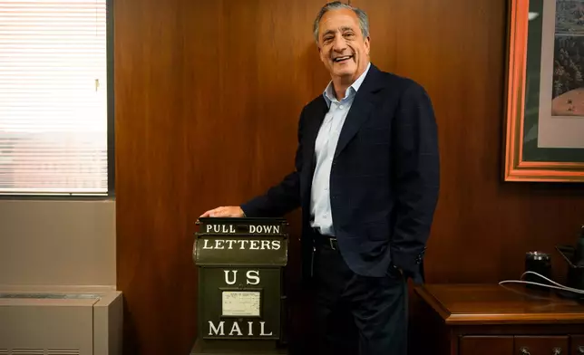 Postmaster General David Steiner poses for a photograph at the United States Postal Service headquarters, Thursday, Sept. 17, 2026, in Washington. (AP Photo/Mark Schiefelbein)