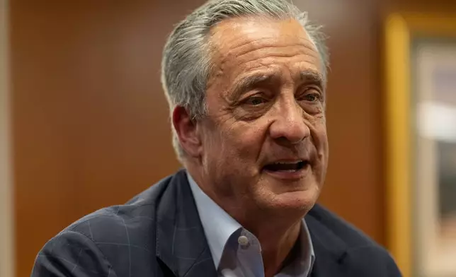 Postmaster General David Steiner speaks during an interview with The Associated Press at the United States Postal Service headquarters, Thursday, Sept. 17, 2026, in Washington. (AP Photo/Mark Schiefelbein)