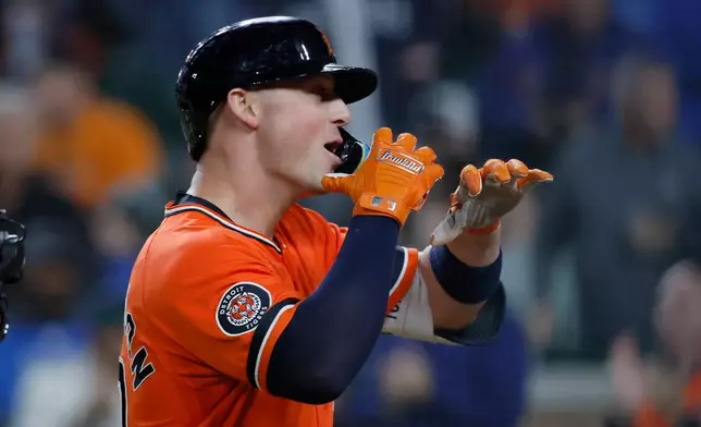 Detroit Tigers' Spencer Torkelson celebrates after his solo home run against the Pittsburgh Pirates during the seventh inning of a baseball game Friday, Sept. 25, 2026, in Detroit. (AP Photo/Duane Burleson)