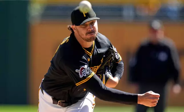 Pittsburgh Pirates pitcher Paul Skenes delivers during the first inning of a baseball game against the St. Louis Cardinals in Pittsburgh, Thursday, Sept. 24, 2026. (AP Photo/Gene J. Puskar)