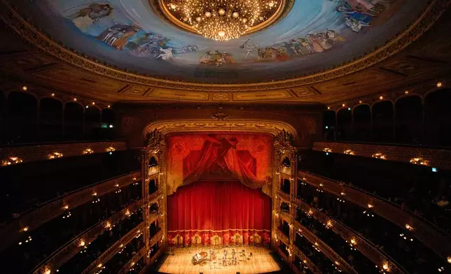 La Camerata Argentina performs during a concert at the Colon Theatre as part of the Tango Festival in Buenos Aires, Argentina, Sunday, Aug. 30, 2026. (AP Photo/Rodrigo Abd)