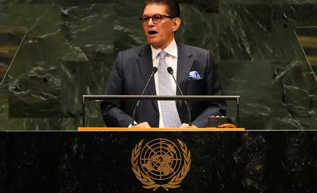 President of the 81st session of the United Nations General Assembly and Foreign Minister of Bangladesh Khalilur Rahman speaks during the 81st session of the United Nations General Assembly at United Nations headquarters, Tuesday, Sept. 22, 2026. (AP Photo/Seth Wenig)