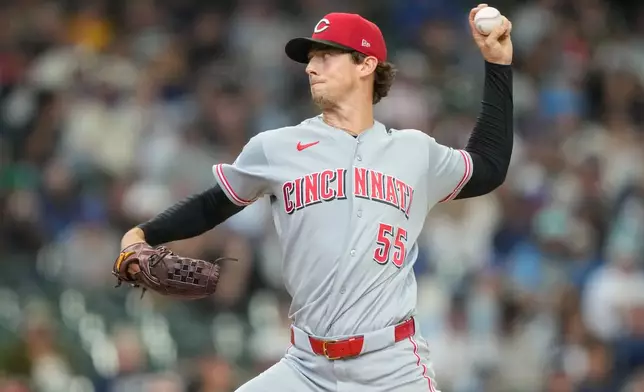 Cincinnati Reds pitcher Brandon Williamson throws during the fourth inning of a baseball game against the Milwaukee Brewers, Sunday, Sept. 13, 2026, in Milwaukee. (AP Photo/Kayla Wolf)