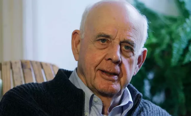FILE - Author Wendell Berry talks with a reporter at his home in Port Royal, Ky., March 10, 2011. (AP Photo/Ed Reinke, File)
