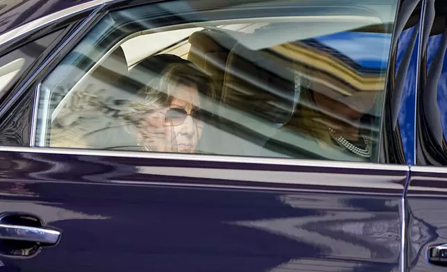 Norway's Queen Sonja and Queen Mette-Marit follow the procession carrying the coffin of King Harald V from the Royal Palace to Oslo Cathedral, in Oslo, Norway, Wednesday, Sept. 9, 2026. (Håkon Mosvold Larsen/NTB Scanpix via AP)