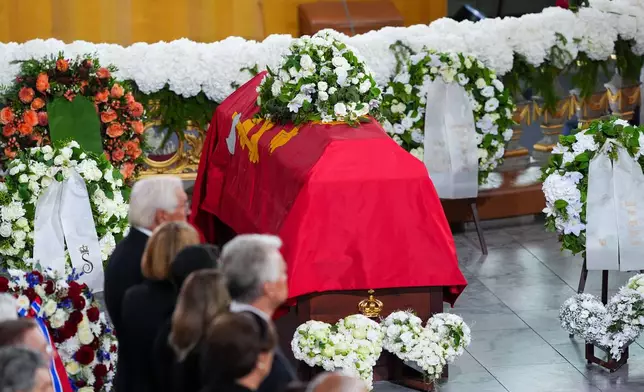 The funeral ceremony for King Harald V in Oslo Cathedral on Wednesday, Sept. 9, 2026. (Lise Aserud/Pool Photo via AP)