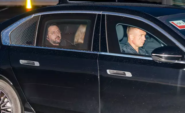 Ukraine President Volodymyr Zelenskyy is transported after arriving in Oslo, Norway, Tuesday, Sept. 8, 2026, one day ahead of King Harald V's funeral. (Frederik Ringnes/NTB Scanpix via AP)