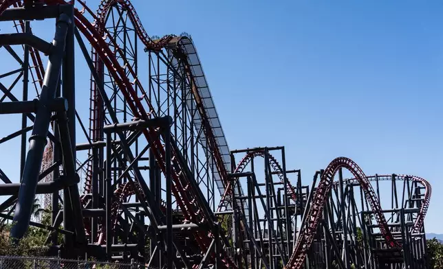 The X2 roller coaster is seen at Six Flags Magic Mountain in Valencia , Calif., Wednesday, Sept. 23, 2026. (AP Photo/Jae C. Hong)