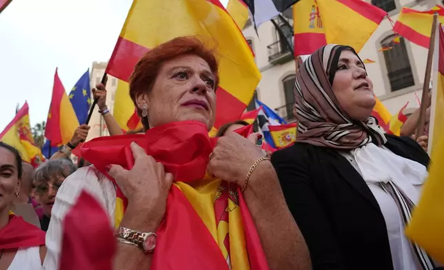 Protesters march in support of Ceuta to mark the city's anniversary in the Spanish exclave of Ceuta, Wednesday, Sept. 2, 2026. (AP Photo/Francis González)