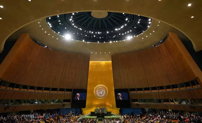 United Nations Secretary-General Antonio Guterres speaks during the 81st session of the United Nations General Assembly at United Nations headquarters, Tuesday, Sept. 22, 2026. (AP Photo/Seth Wenig)