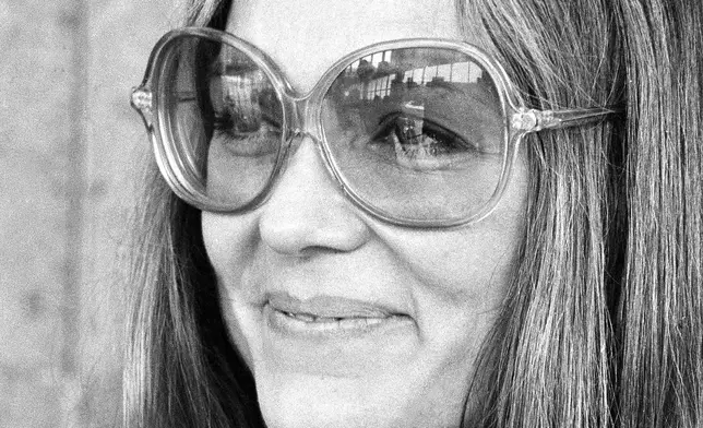FILE - Feminist Gloria Steinem appears in New York on Feb. 17, 1970. (AP Photo/Anthony Camerano, File)