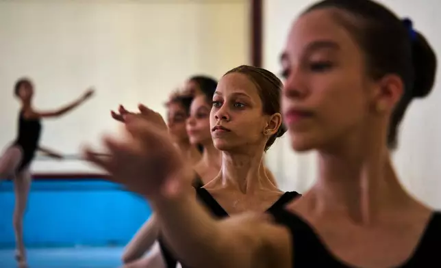 Ballet student Roxana Perez de la Mora attends class at the National Ballet School in Havana, Cuba, Wednesday, Sept. 16, 2026. (AP Photo/Ramon Espinosa)