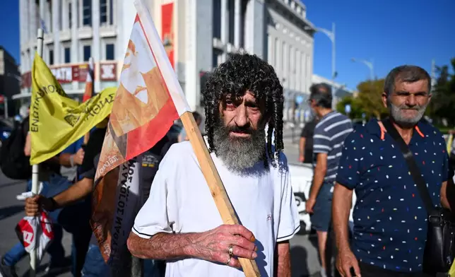 Farmers take part in a protest rally during Thessaloniki's international trade fair, in the northern city of Thessaloniki, Greece, Saturday, Sept. 5, 2026. (AP Photo/Giannis Papanikos)