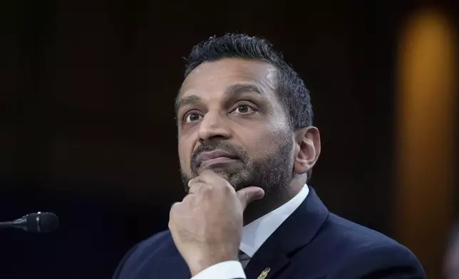 FBI Director Kash Patel listens during the Senate Judiciary hearing on Oversight of the Federal Bureau of Investigation, Tuesday, Sept. 15, 2026 in Washington. (AP Photo/Manuel Balce Ceneta)