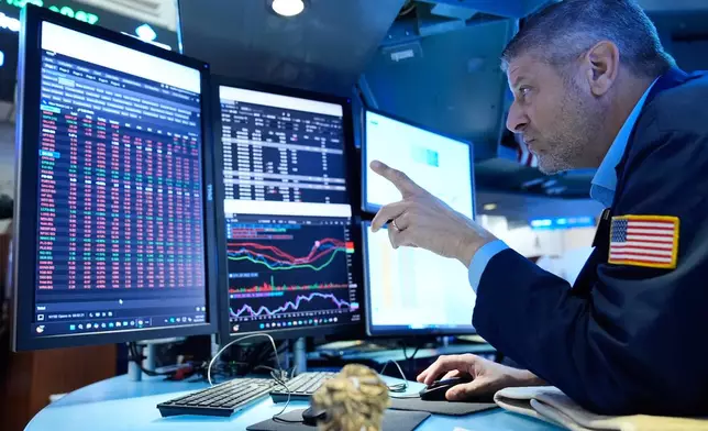 Michael Gallucchi Traders works on the floor at the New York Stock Exchange in New York, Monday, Sept. 14, 2026. (AP Photo/Seth Wenig)