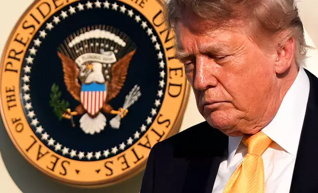 President Donald Trump disembarks Air Force One at Morristown Airport, Friday, Sept. 4, 2026, in Morristown, N.J. (AP Photo/Julia Demaree Nikhinson)