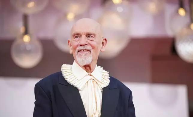 John Malkovich poses for photographers at the red carpet for the film 'Wild Horse Nine' during the 83rd edition of the Venice Film Festival in Venice, Italy, on Thursday, Sept. 3, 2026. (Photo by Alessandra Tarantino/Invision/AP)