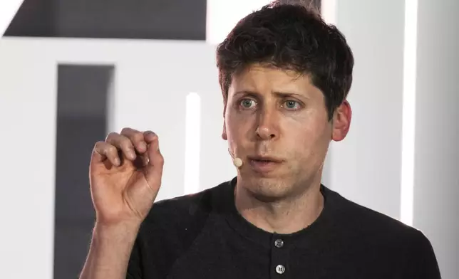 File - OpenAI CEO Sam Altman speaks in Abu Dhabi, United Arab Emirates, June 6, 2023. (AP Photo/Jon Gambrell, File)