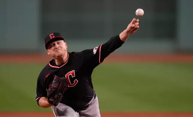 Cleveland Guardians starting pitcher Parker Messick delivers during the first inning of a baseball game against the Boston Red Sox, Tuesday, Sept. 22, 2026, in Boston. (AP Photo/Charles Krupa)