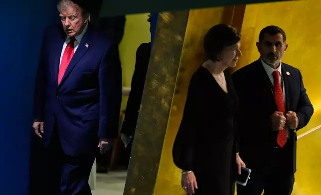 United States President Donald Trump arrives to speak during the 81st session of the United Nations General Assembly at United Nations headquarters, Tuesday, Sept. 22, 2026. (AP Photo/Yuki Iwamura)