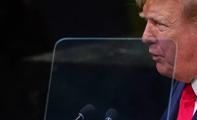 President Donald Trump speaks to the United Nations General Assembly, Tuesday, Sept. 22, 2026, at the UN headquarters. (AP Photo/Julia Demaree Nikhinson)