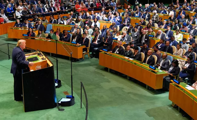 United States President Donald Trump speaks during the 81st session of the United Nations General Assembly at United Nations headquarters, Tuesday, Sept. 22, 2026. (AP Photo/Yuki Iwamura)