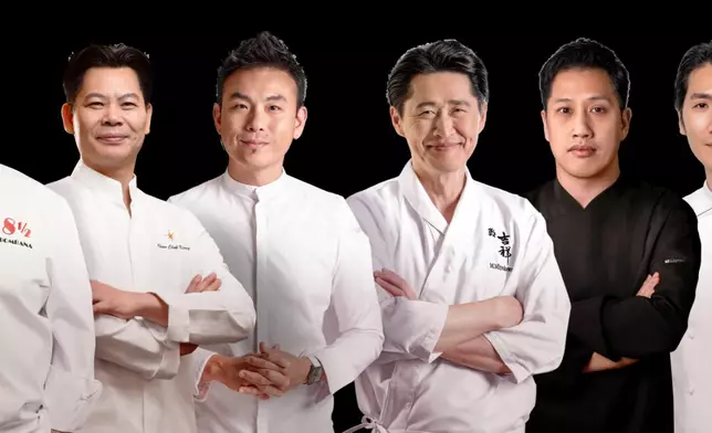 Galaxy Macau and StarWorld Hotel's elite team of highly-acclaimed chefs include (from left): *Chef Umberto Bombana *Chef Chan Chek Keong *Chef Vicky ChengChef Masaaki Miyakawa *Chef Xu Jingye *Chef Yam Lok Hin