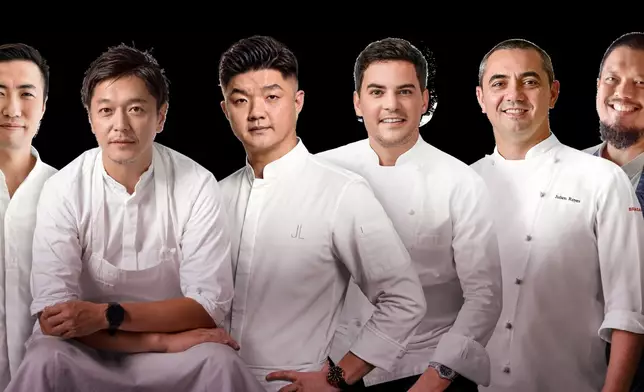 Asia's most sought-after Michelin-starred chefs united at Galaxy Stars of Gastronomy 2026 include (from left): *Chef Eom Taejin *Chef Hiroyasu Kawate *Chef Jimmy Lim *Chef Vianney Massot *Chef Julien Royer *Chef Darren Teoh