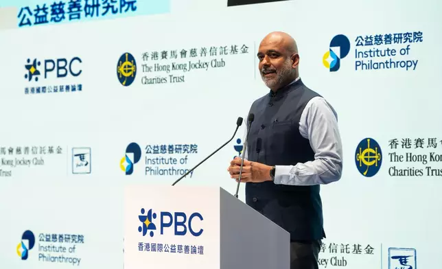 Hari Menon, President of Global Growth & Opportunity at the Gates Foundation, delivers the forum’s opening keynote address on day two in a session entitled “The New Growth Agenda: Philanthropy’s Role in Expanding Opportunity for All”