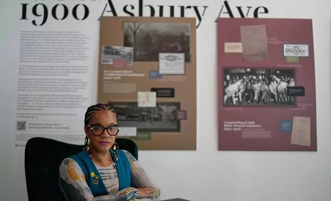 Founder and Executive director of FirstRepair, Robin Rue Simmons poses for a photo ah her office Monday, Aug. 10, 2026, in Evanston, Ill. (AP Photo/Nam Y. Huh)