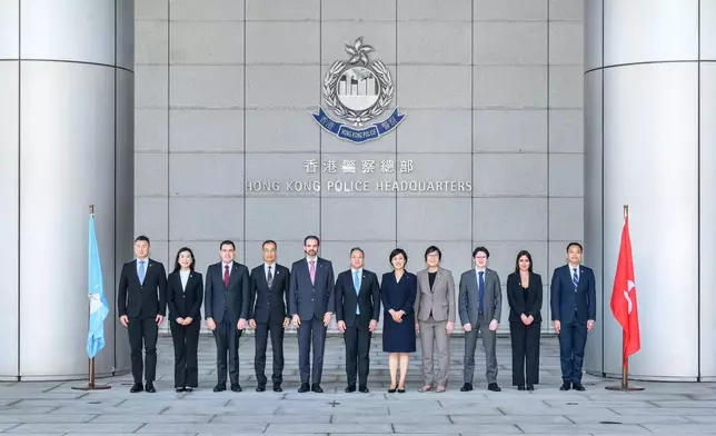Hong Kong Police Force representatives meet a visiting delegation led by INTERPOL Secretary General Valdecy Urquiza on October 22. Photo source: FB@Hong Kong Police Force