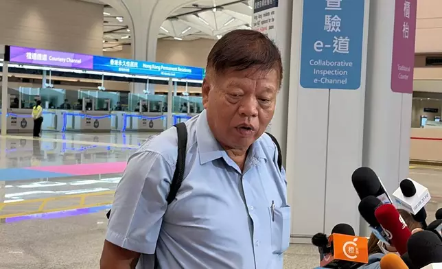 Mr. Hu, a Hong Kong resident in his 70s, was the first person to exit Hong Kong via the new checkpoint. Photo by Bastille Post
