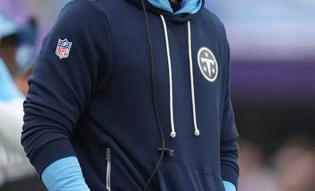 Tennessee Titans head coach Robert Saleh looks on during the first half of an NFL football game against the Baltimore Ravens in Baltimore, Sunday, Oct. 4, 2026. (AP Photo/Stephanie Scarbrough)