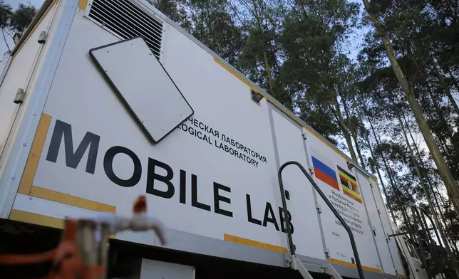 A mobile lab is set up to test for Ebola virus in Butembo, Congo, Wednesday, Sept. 30, 2026. (AP Photo/Sebastien Kitsa Musayi)