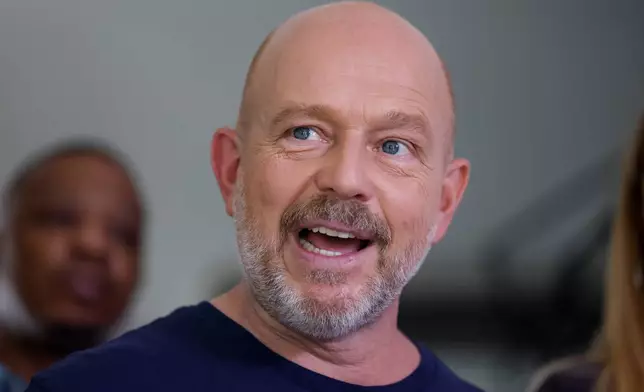 California Republican gubernatorial candidate Steve Hilton speaks during a news conference to launch his "Save With Steve" campaign on Monday, Sept. 28, 2026, in Los Angeles, Calif. (AP Photo/Caroline Brehman)