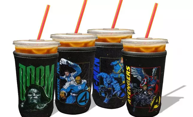 Dunkin’s Avengers: Doomsday-Themed Character Cup Sleeves feature artwork inspired by Doctor Doom, the Avengers, X-Men and Fantastic Four, available at participating Dunkin’ restaurants nationwide beginning Nov. 4, while supplies last.