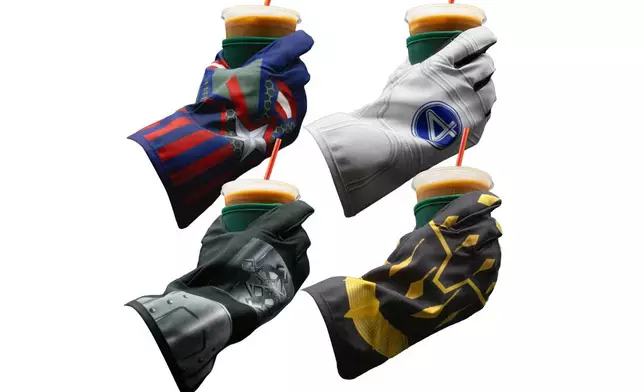 Dunkin’s Avengers: Doomsday-Themed Glove Cup Sleeves feature collectible designs inspired by Doctor Doom, Black Panther, Mister Fantastic and Captain America, available at participating Dunkin’ restaurants nationwide beginning Nov. 4, while supplies last.