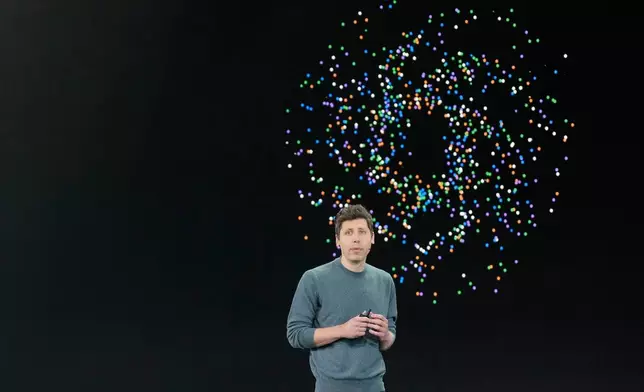 FILE - Open AI CEO Sam Altman speaks at the OpenAI DevDay 2026 conference, Sept. 29, 2026, in San Francisco. (AP Photo/Jeff Chiu, File)