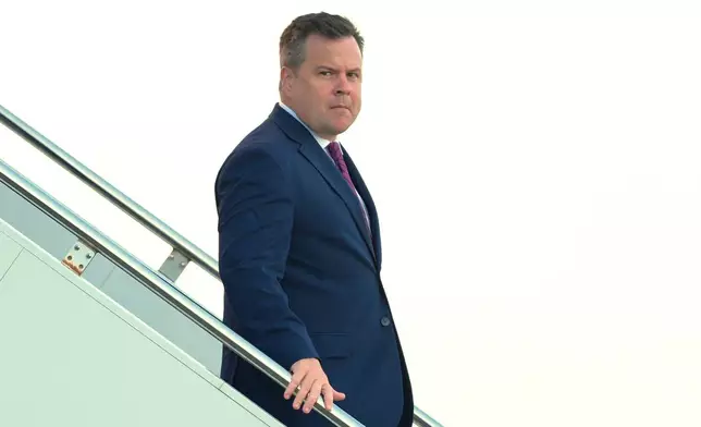 Bill Pulte, director of the Federal Housing Finance Agency, steps off Air Force One, Saturday, Oct. 24, 2026, at Robins Air Force Base, Ga. (AP Photo/Mark Schiefelbein) CORRECTION: Corrects title to director of the Federal Housing Finance Agency