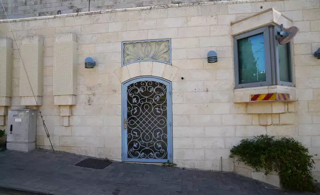 Main entrance to the British Consulate is seen after the sign outside the consulate was taken down, in east Jerusalem, Thursday, Oct. 8, 2026.(AP Photo/Mahmoud Illean)