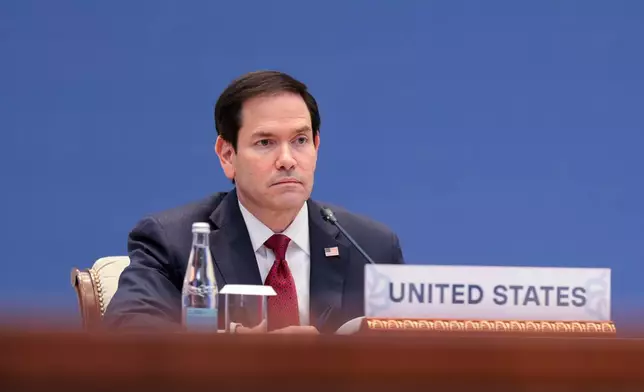 U.S. Secretary of State Marco Rubio participates in the C5+1 ministerial meeting in Samarkand, Uzbekistan Monday, Oct. 19, 2026. (Kylie Cooper/Pool Photo via AP)