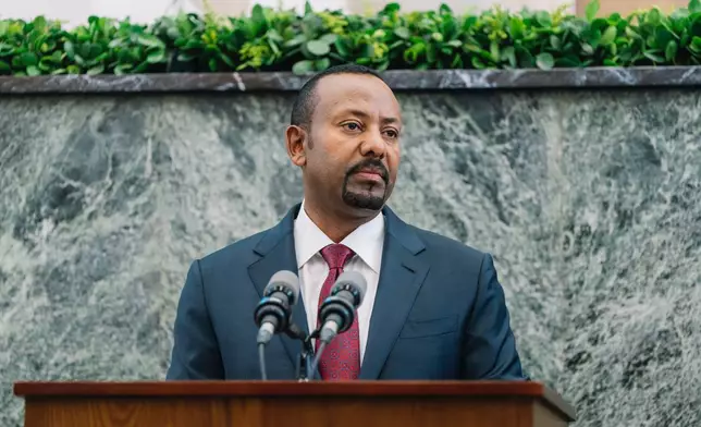 Ethiopian Prime Minister Abiy Ahmed speaks during a session of the Ethiopian Parliament in Addis Ababa, Ethiopia, Monday, Oct. 5, 2026. (Ethiopian Prime Minster's Office via AP)