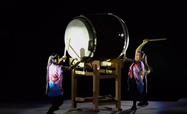 Drummers perform during the closing ceremony for the Asian Games in Nagoya, Japan, Sunday, Oct. 4, 2026. (AP Photo/Aaron Favila)