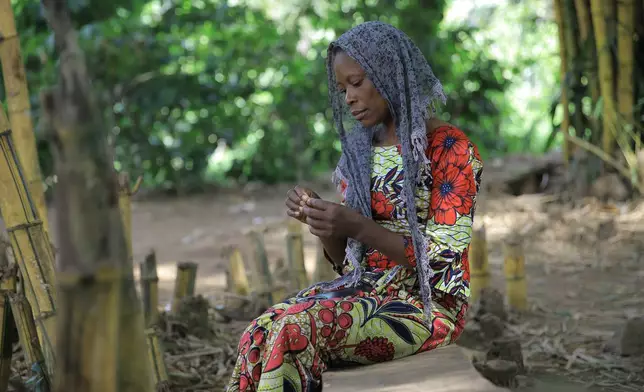 Zawadi Kavira Musubao, an Ebola survivor in the Beni Territory of North Kivu, eastern Congo, Saturday, Oct. 24, 2026. (AP Photo/Sebastien Kitsa Musayi)